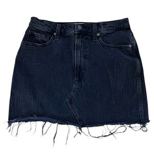 Y2K Abercrombie Fitch Ultra High Rise Distressed Mini Skirt Denim Black Sz 8/29